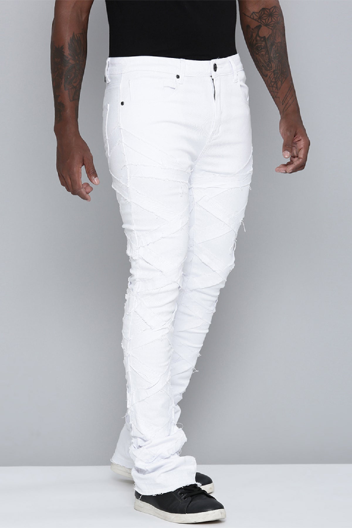 Discover 54+ white distressed jeans mens latest